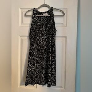 Black & White Printed Halter Dress